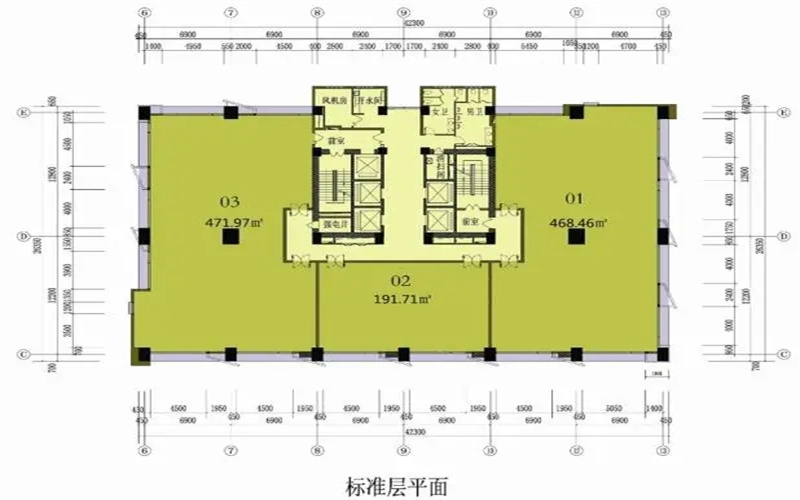 旺旺大厦整层平面布局图