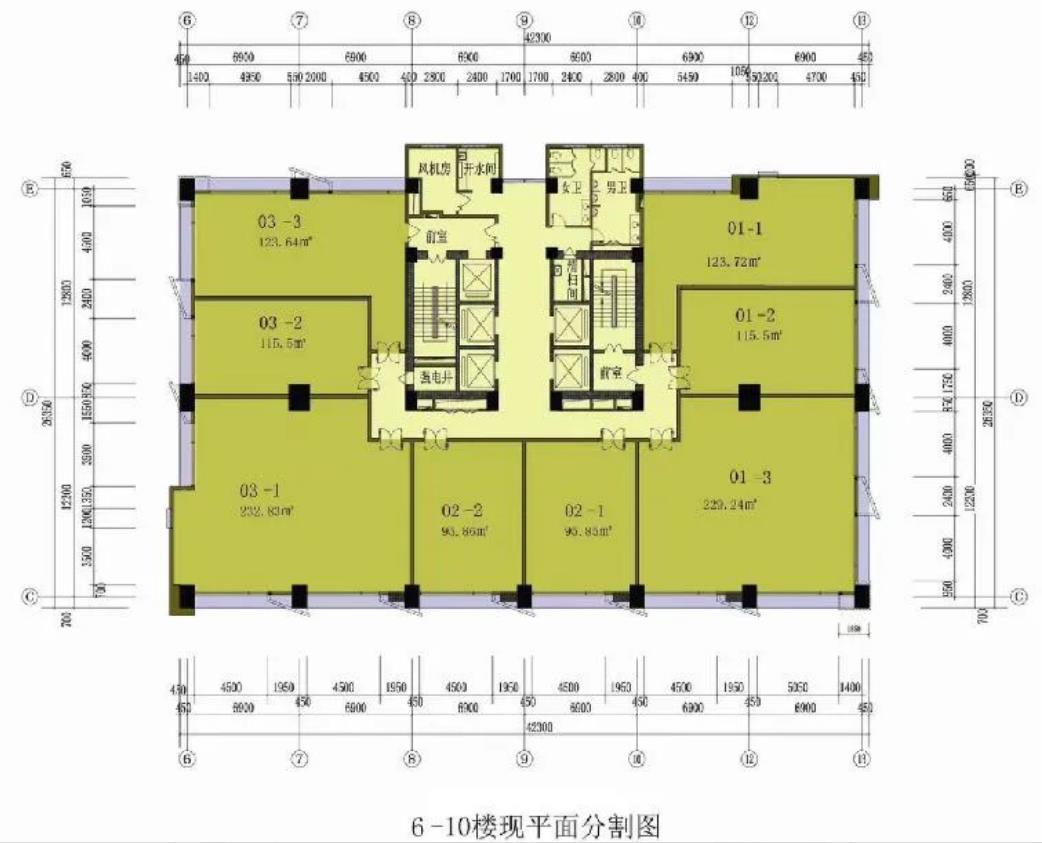 精装修小面积办公室户型图